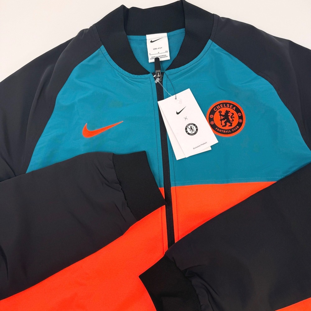 Nike Chelsea FC Dri-FIT Soccer Track Jacket Blue Orange‎ Mens Small NEW